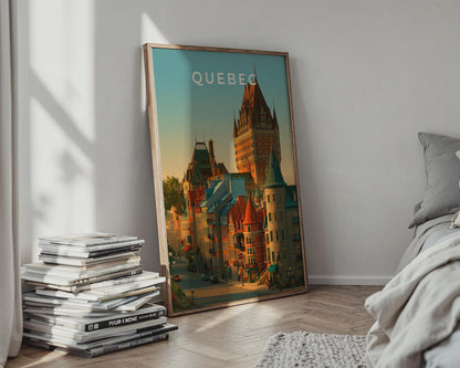 Quebec City Poster, Chateau Frontenac, Old Quebec Wall Art, Canada Print - Travel Wall Art