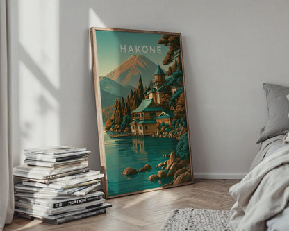 Hakone Japan Print, Lake Ashi Mount Fuji Poster, Vintage Japanese Wall Art - Travel Wall Art