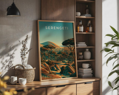 Serengeti Print, Africa Safari Wall Art, Savanna Landscape Poster - Travel Wall Art