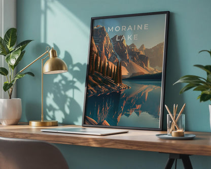 Moraine Lake Print, Banff Canada Mountain Wall Art, Rocky Mountain Poster - Travel Wall Art