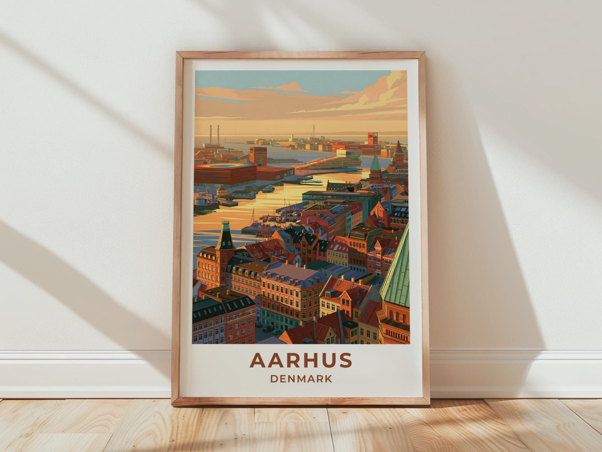 Aarhus Denmark Travel Poster