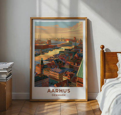 Aarhus Denmark Travel Poster