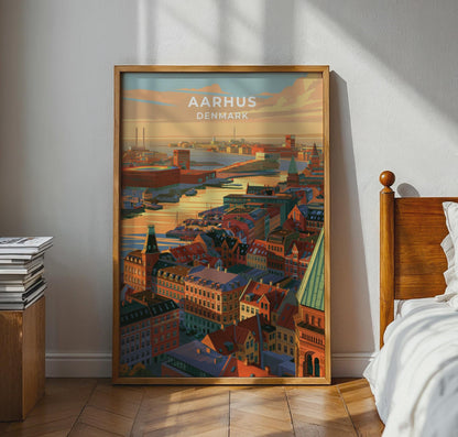 Aarhus Denmark Travel Poster