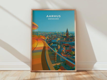 Aarhus Denmark Travel Poster