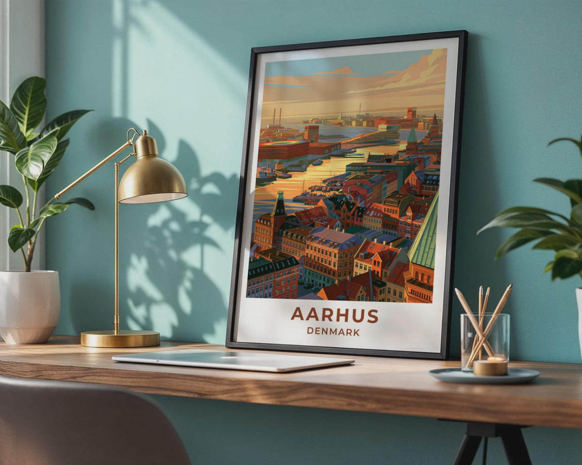 Aarhus Denmark Travel Poster