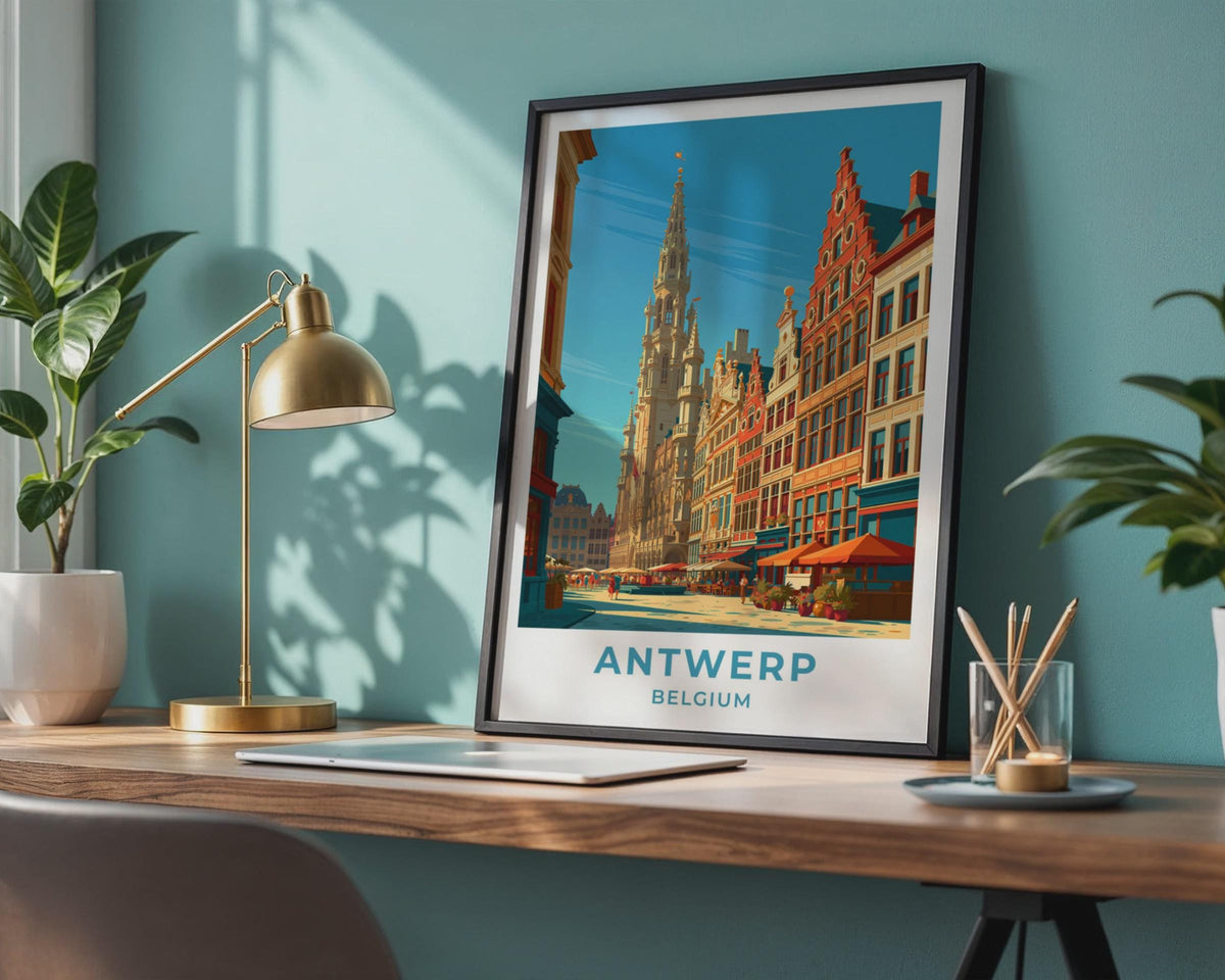 Antwerp Belgium Travel Poster