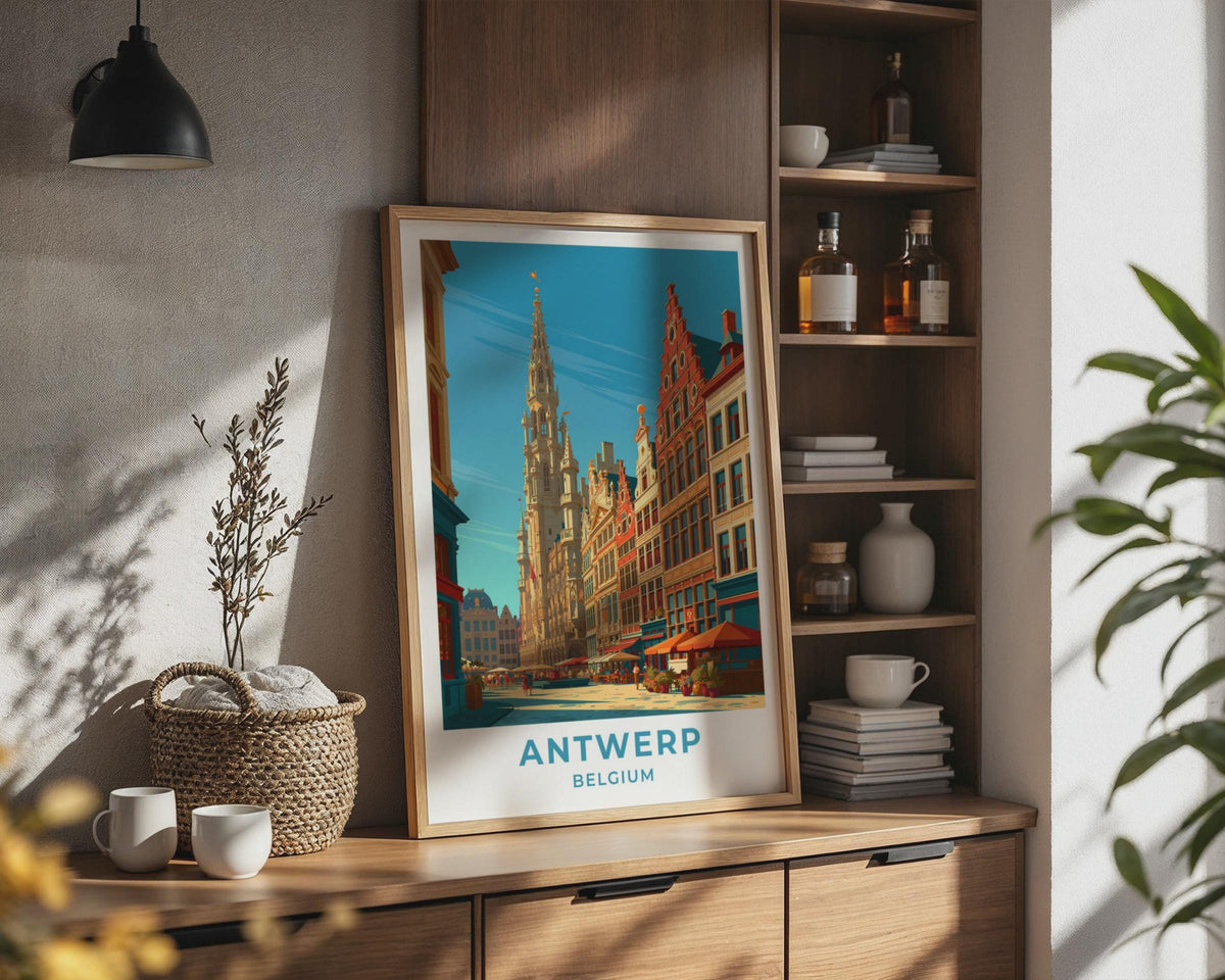 Antwerp Belgium Travel Poster