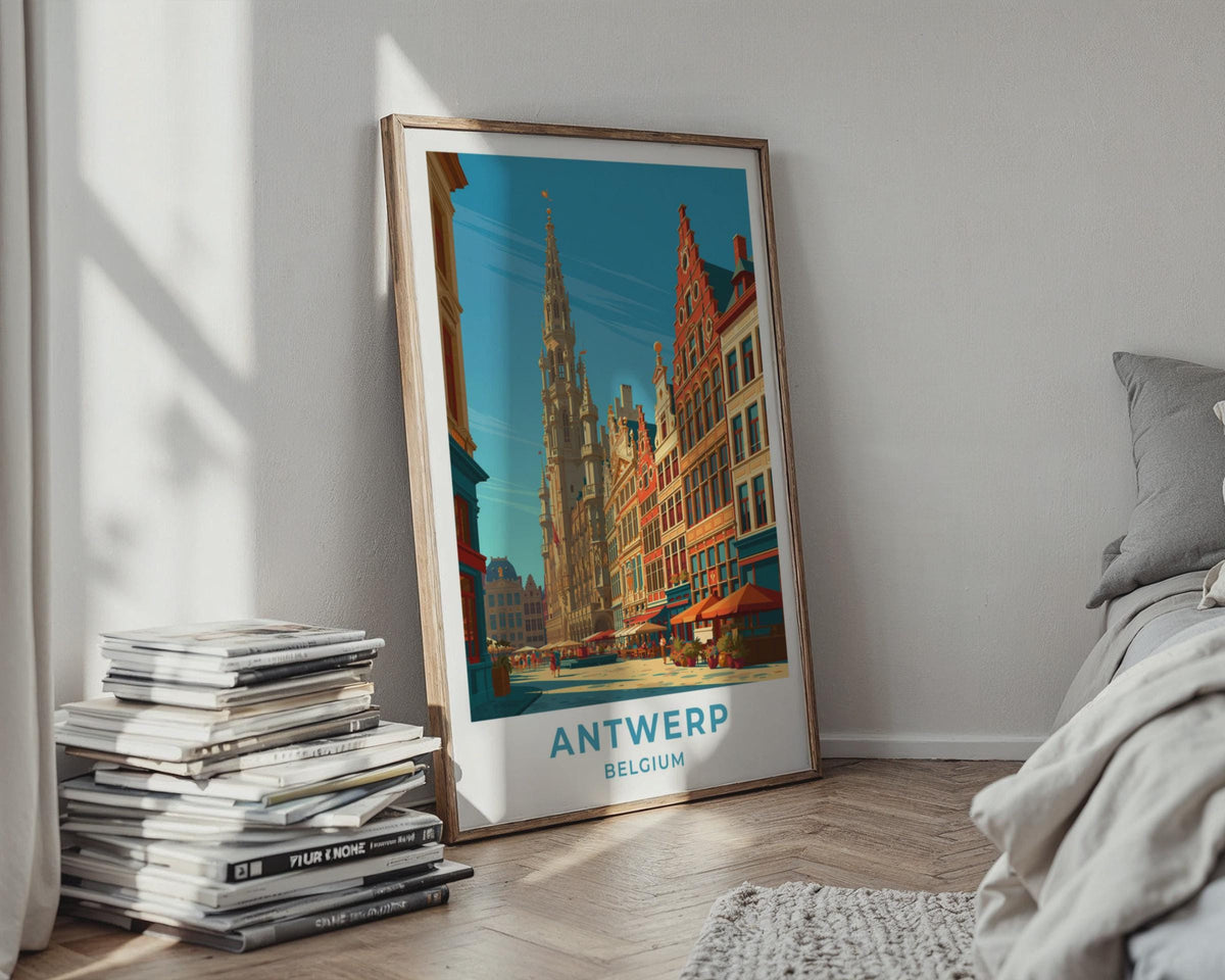 Antwerp Belgium Travel Poster