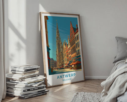 Antwerp Belgium Travel Poster