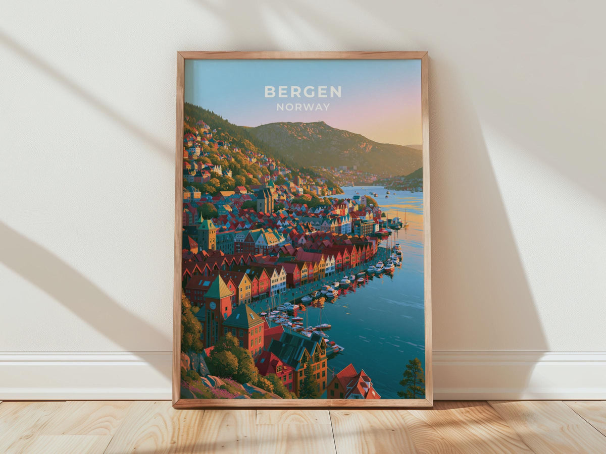 Bergen Norway Travel Poster