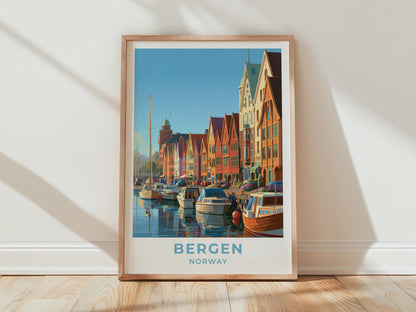 Bergen Norway Travel Poster