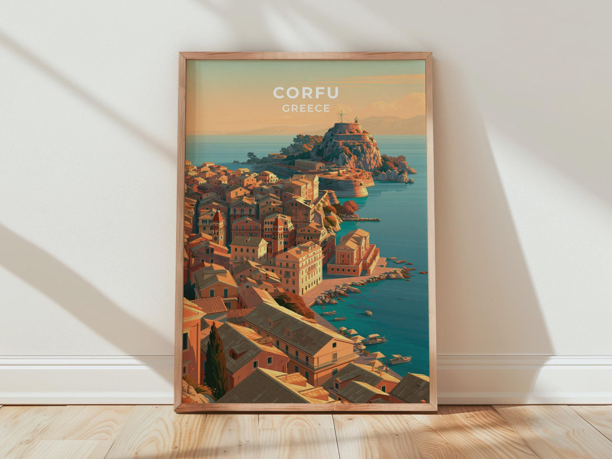Corfu Greece Travel Poster