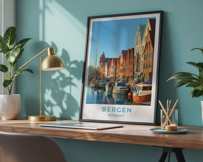 Bergen Norway Travel Poster