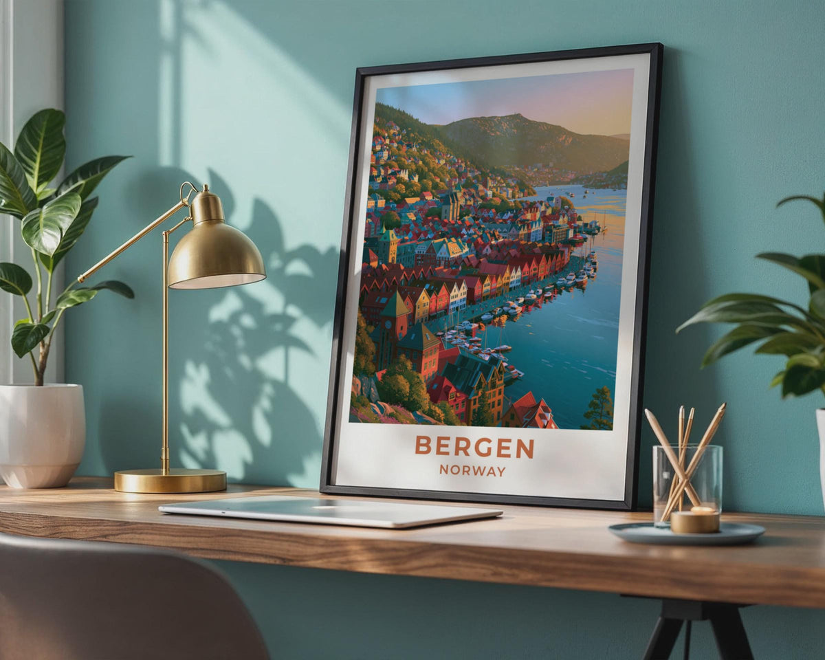 Bergen Norway Travel Poster