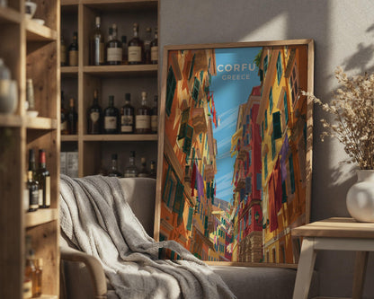 Corfu Greece Travel Poster