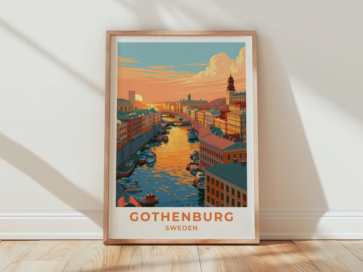 Gothenburg Sweden Travel Poster
