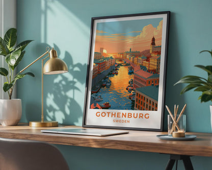 Gothenburg Sweden Travel Poster