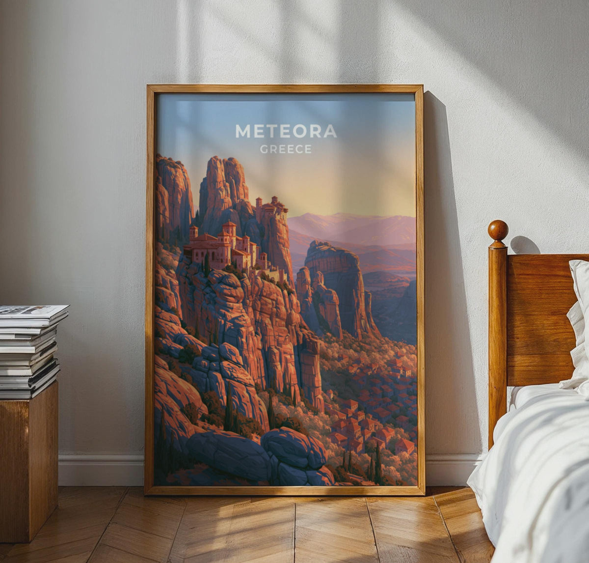 Meteora Greece Travel Poster