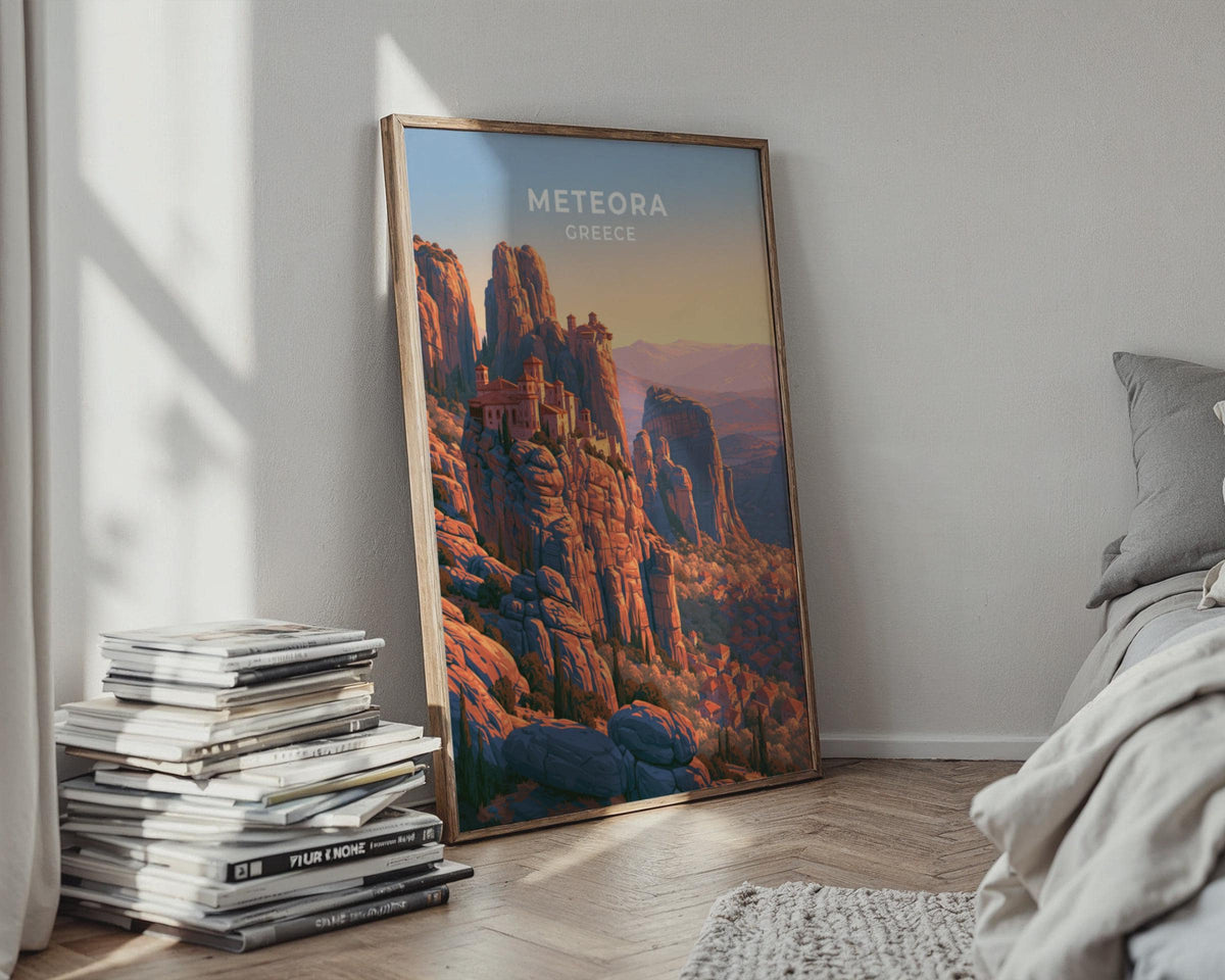 Meteora Greece Travel Poster