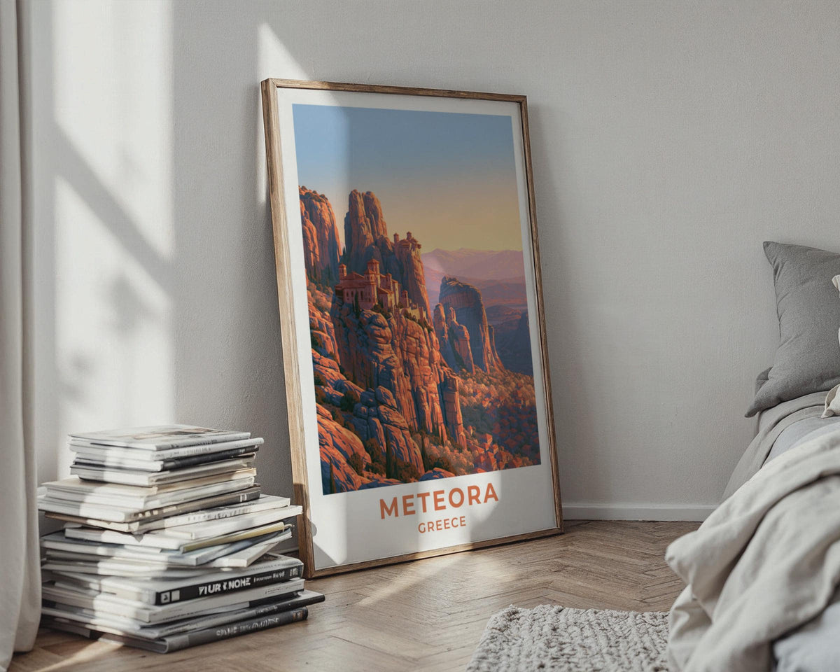 Meteora Greece Travel Poster