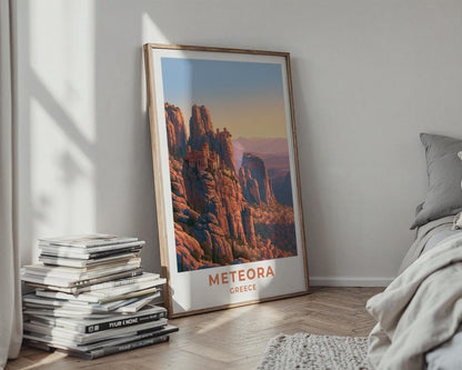 Meteora Greece Travel Poster
