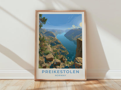 Preikestolen Norway Travel Poster