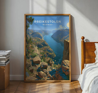 Preikestolen Norway Travel Poster