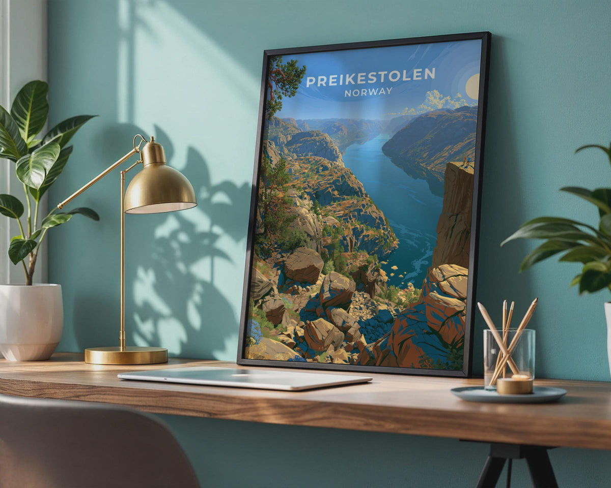 Preikestolen Norway Travel Poster