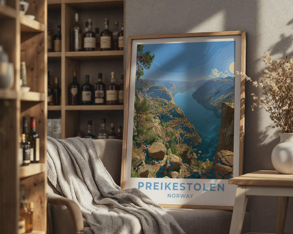 Preikestolen Norway Travel Poster