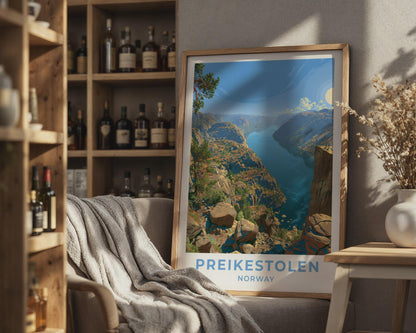 Preikestolen Norway Travel Poster