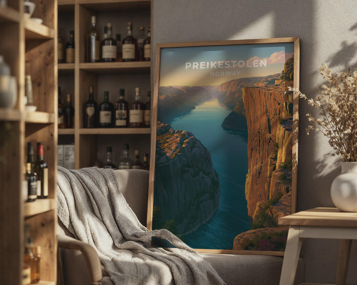 Preikestolen Norway Travel Poster