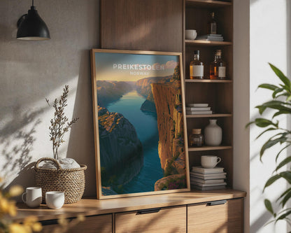 Preikestolen Norway Travel Poster