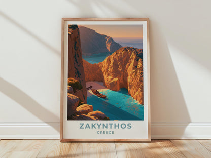Zakynthos Greece Travel Poster