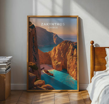 Zakynthos Greece Travel Poster
