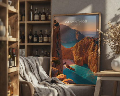 Zakynthos Greece Travel Poster