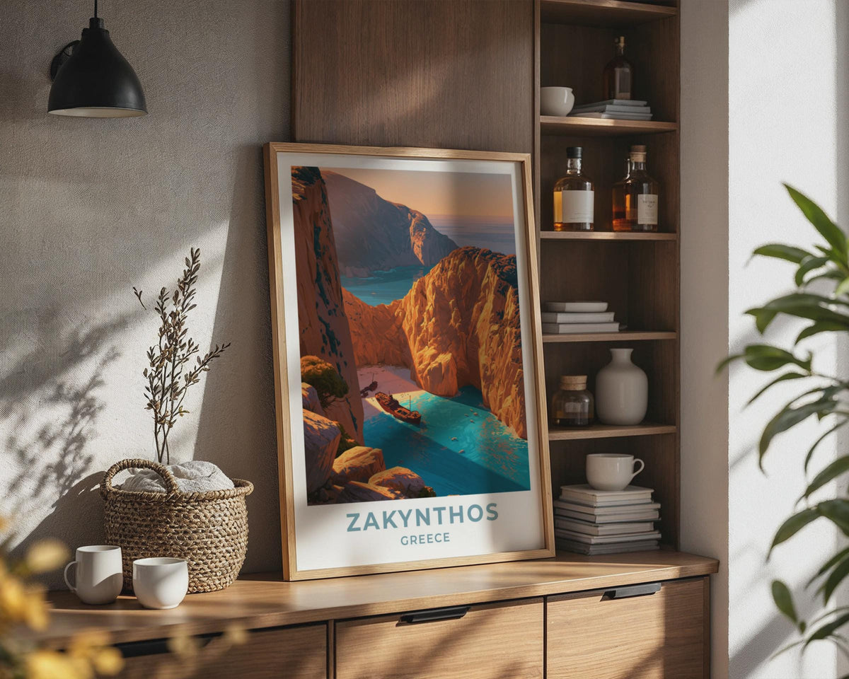 Zakynthos Greece Travel Poster
