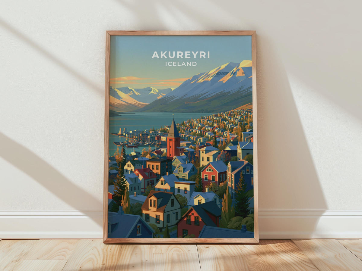 Akureyri Iceland Travel Poster