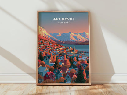 Akureyri Iceland Travel Poster
