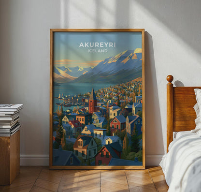 Akureyri Iceland Travel Poster