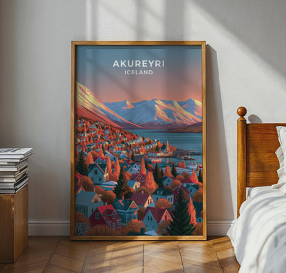 Akureyri Iceland Travel Poster