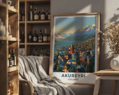 Akureyri Iceland Travel Poster
