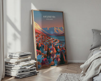 Akureyri Iceland Travel Poster