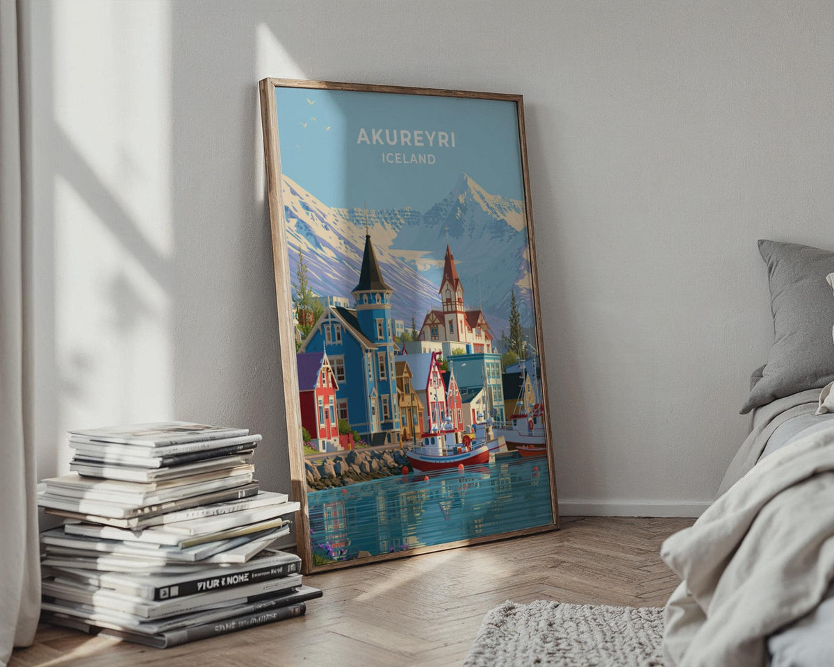 Akureyri Iceland Travel Poster