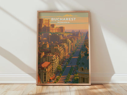Bucharest Romania Travel Poster