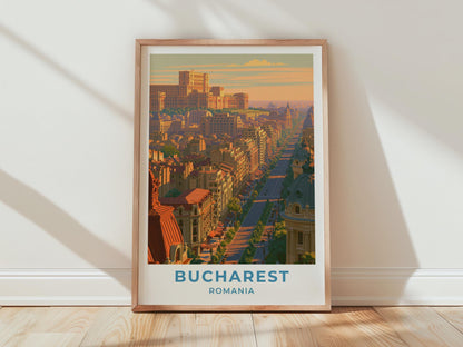 Bucharest Romania Travel Poster