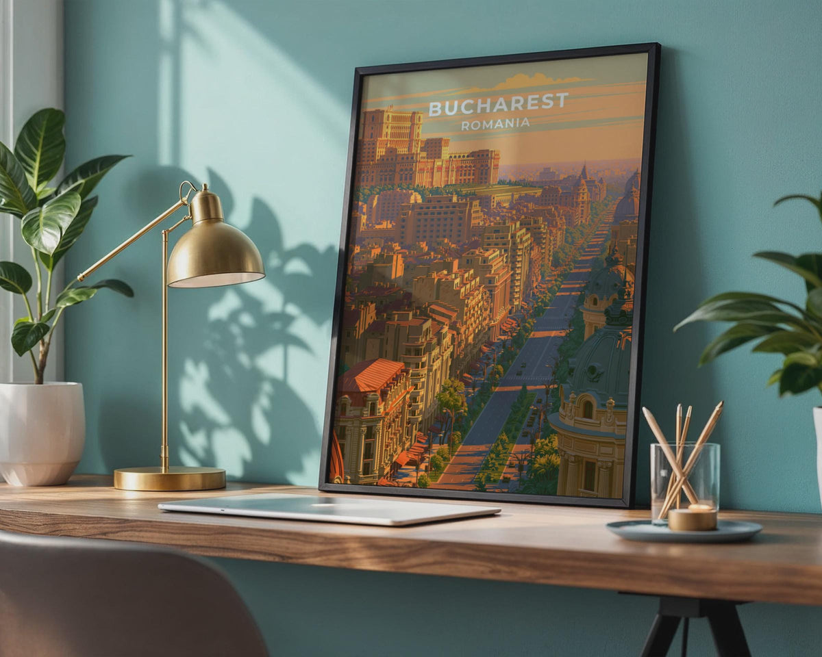 Bucharest Romania Travel Poster