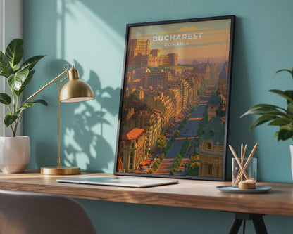 Bucharest Romania Travel Poster
