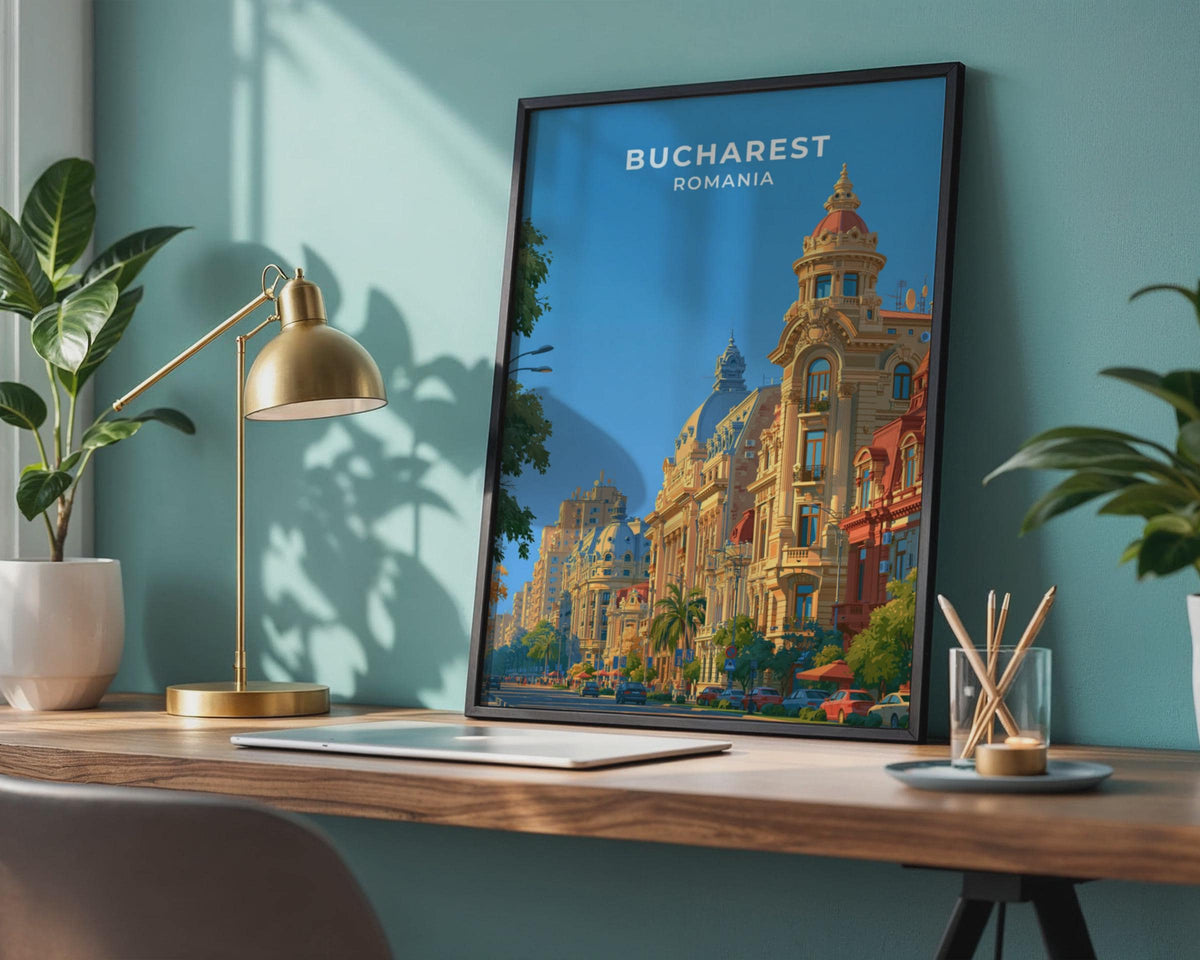Bucharest Romania Travel Poster