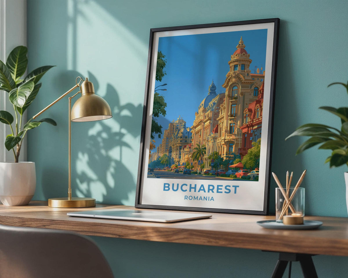 Bucharest Romania Travel Poster