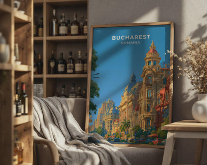 Bucharest Romania Travel Poster
